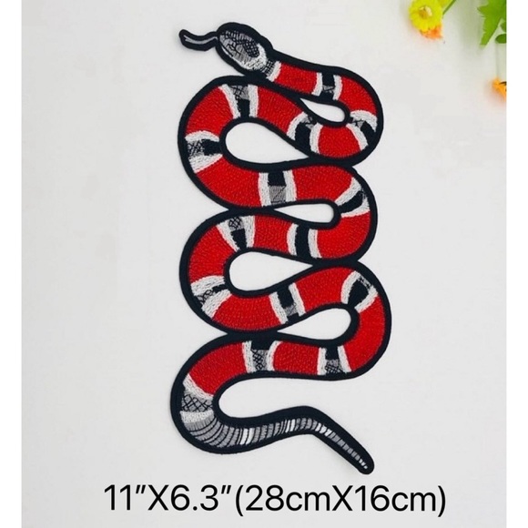 Set of 3 Snake iron on Patches - Picture 6 of 14